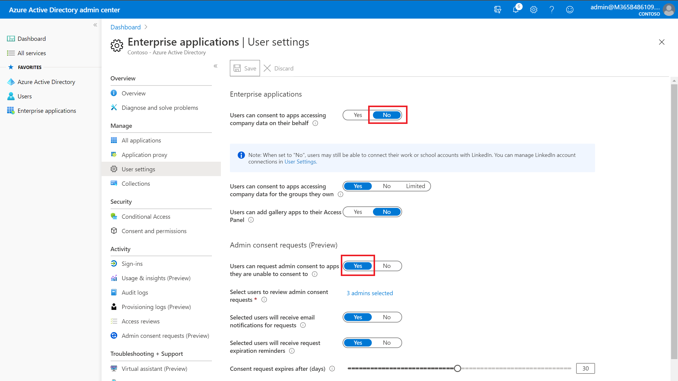 Admin Consent - Block user consent