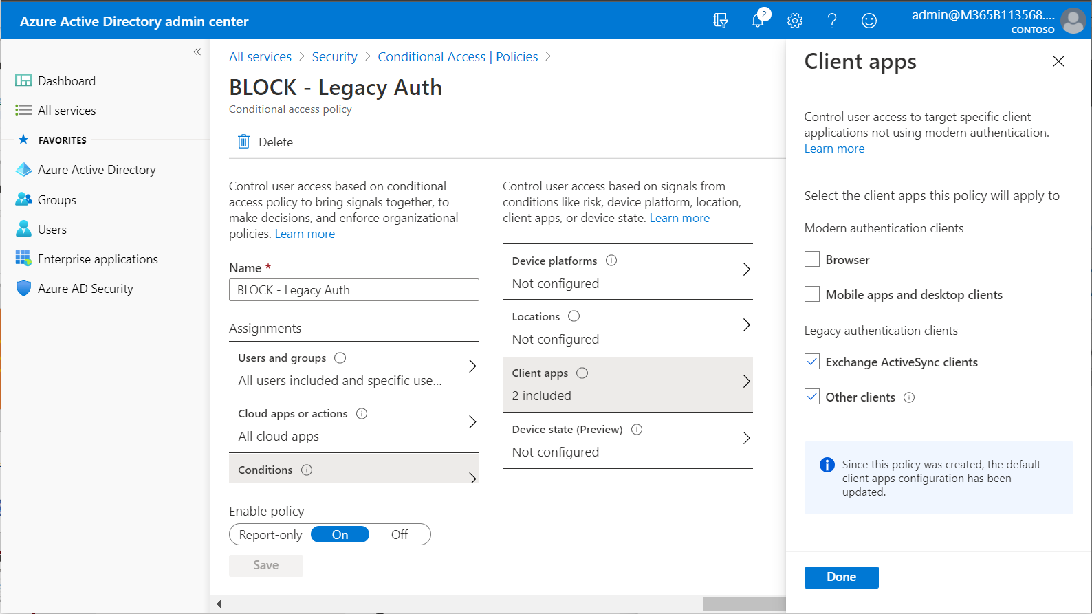 Block Legacy Auth - Conditions