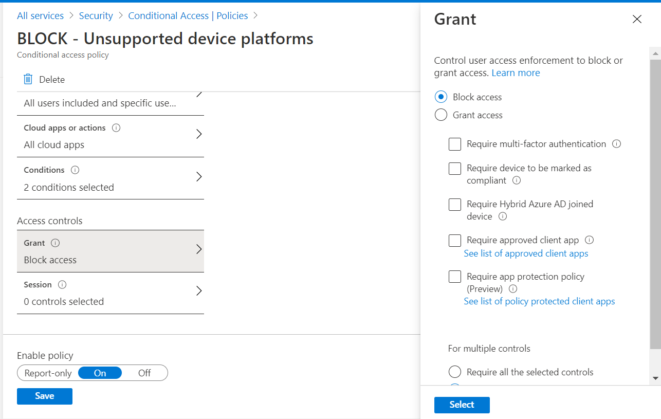 Block Unsupported Platforms - Block Access
