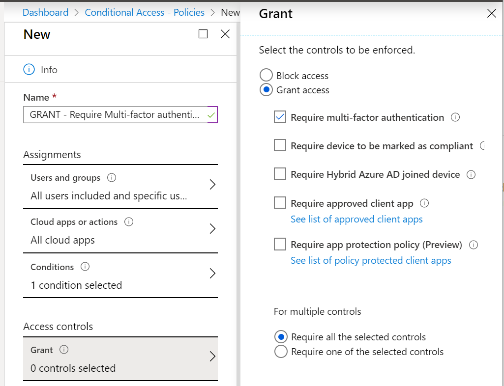 Require MFA - Grant Access