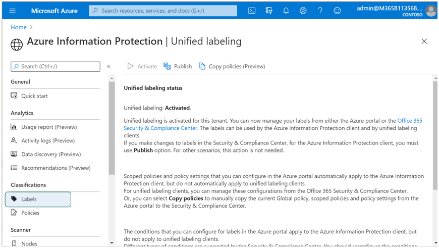 Sensitivity Labels - Azure Information Protection