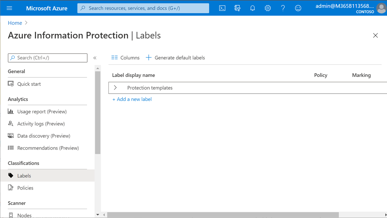 Sensitivity Labels - Unified labeling activated
