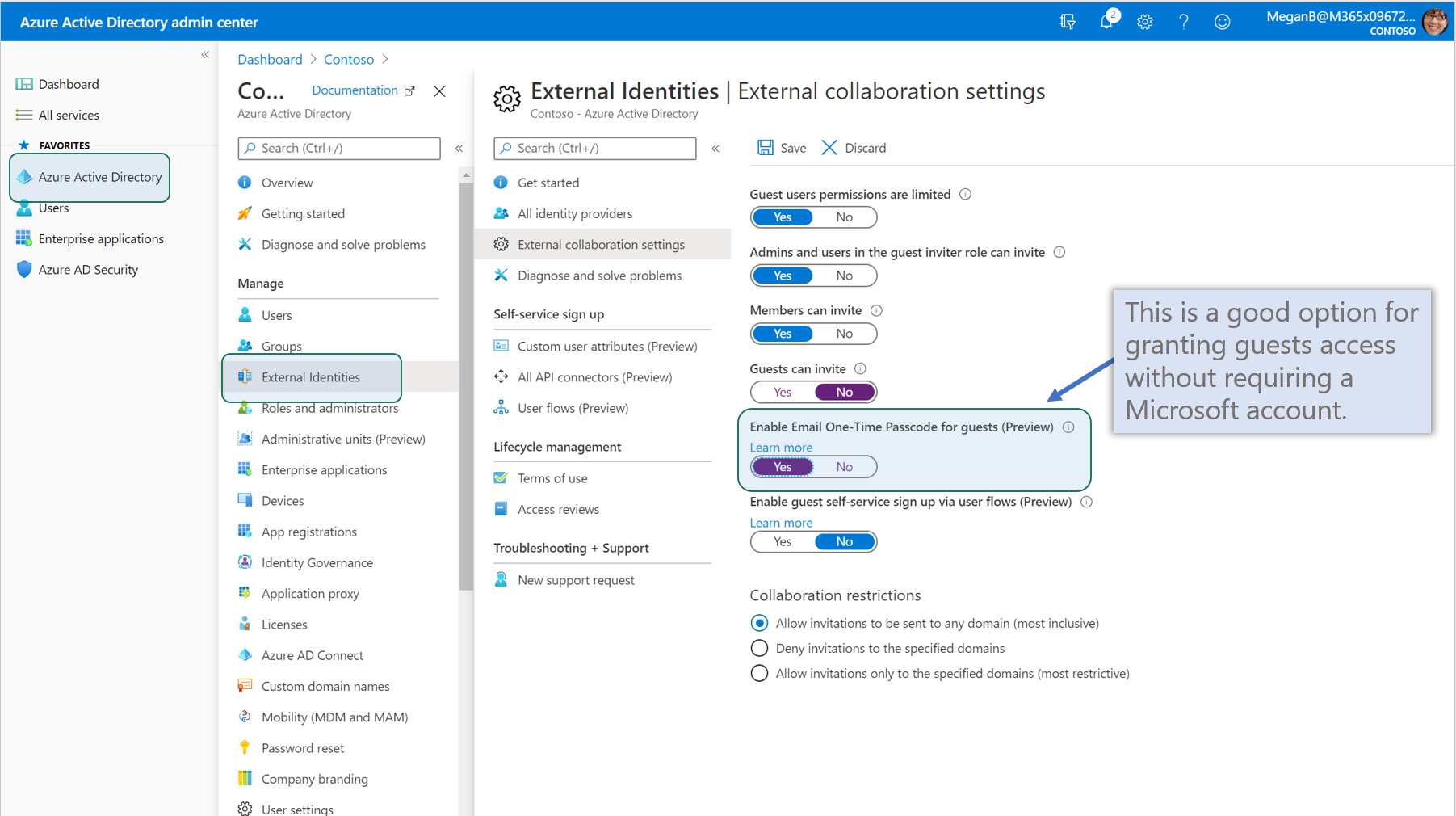 SharePoint - External collaboration settings in Azure AD